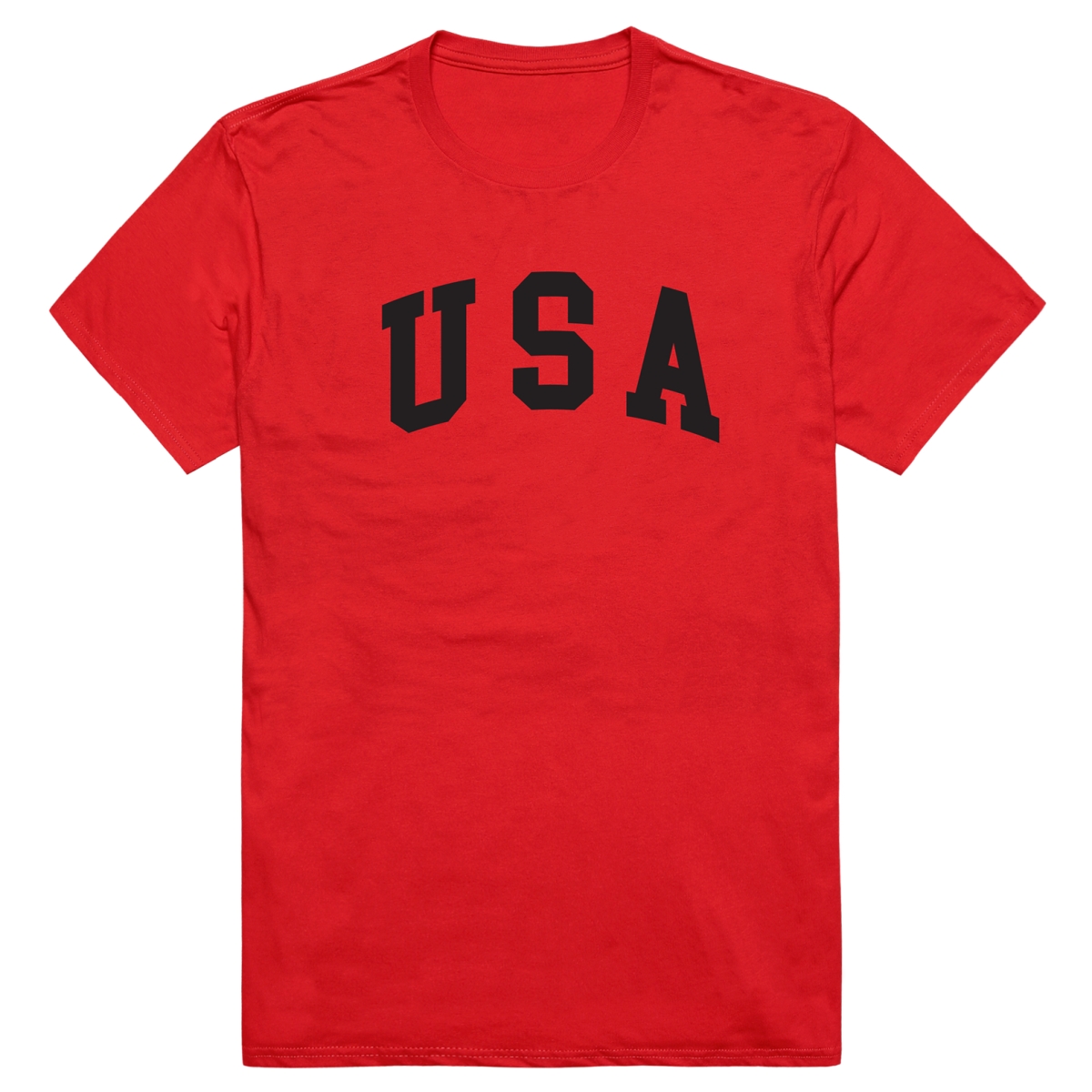 AM3-217-RED-01 America Basic USA Text Short Sleeve T-Shirt, Red - Small