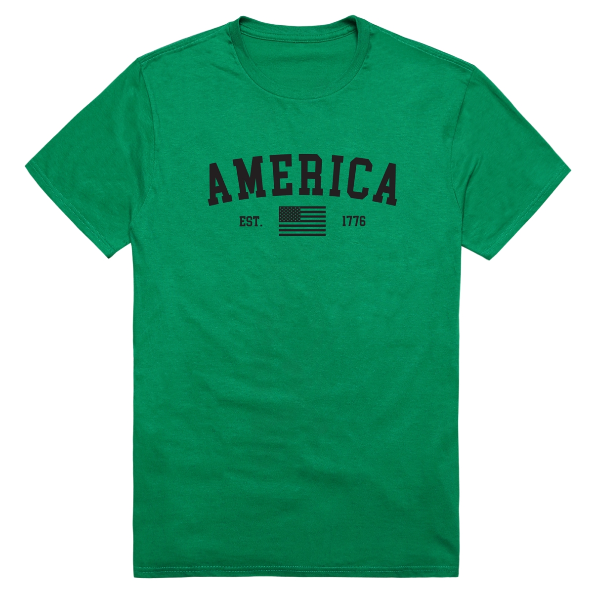 AM3-219-KEL-03 Basic America Est. 1776 Short Sleeve T-Shirt, Kelly - Large