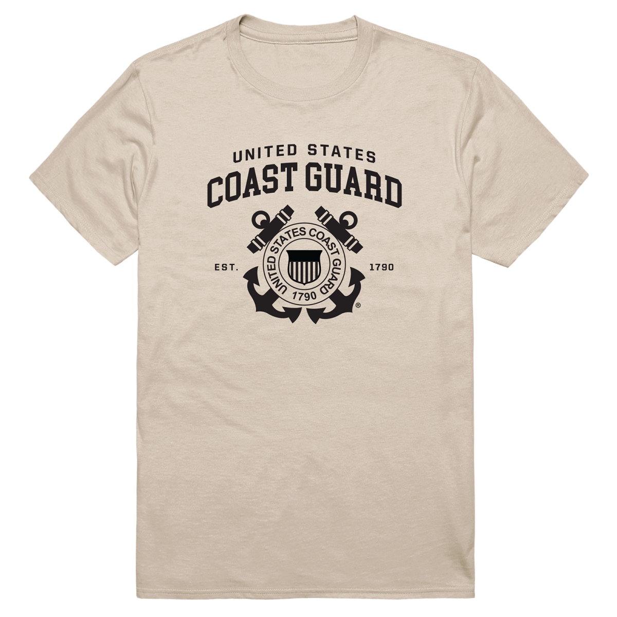 AM5-CG2-SND-01 Basic Military USCG 2 Short Sleeve T-Shirt, Sand - Small