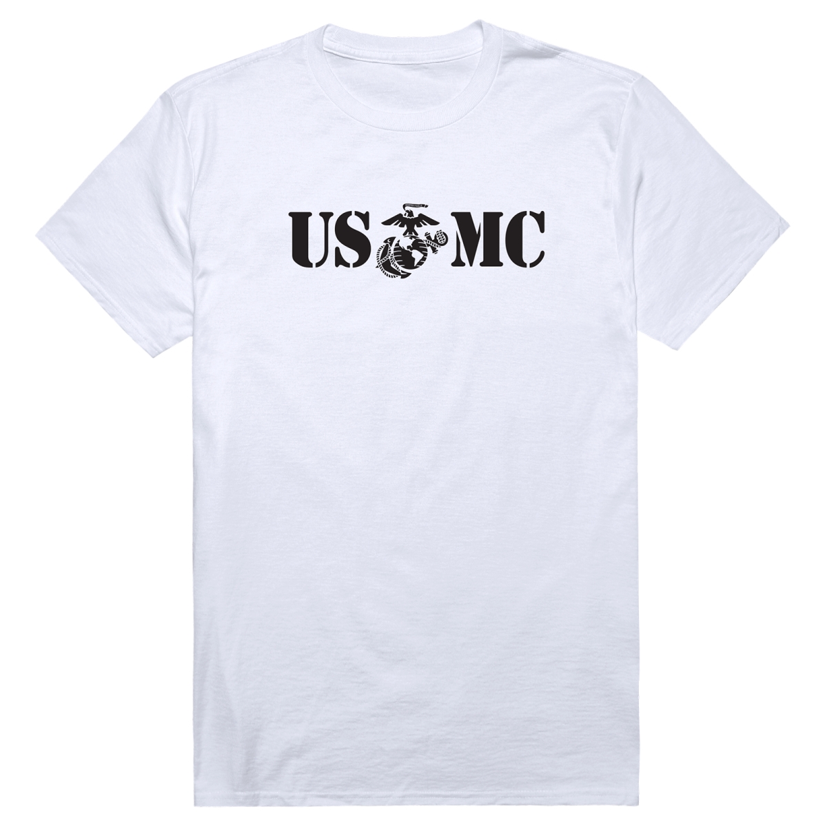 AM5-MC4-WHT-04 Basic Military US Marines 4 Short Sleeve T-Shirt, White - Extra Large