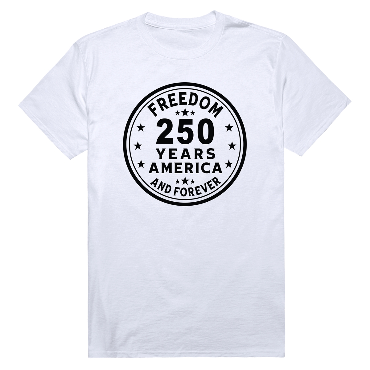 AN3-259-WHT-01 Freedom 250 Years of America Anniversary Short Sleeve T-Shirt, White - Small