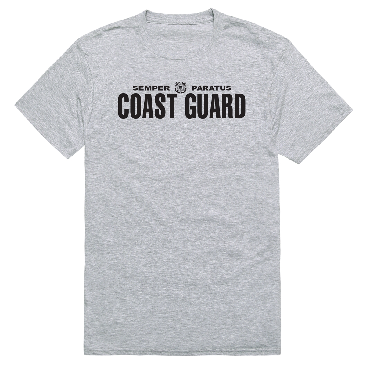 AM5-CG6-HGY-02 Basic Military USCG 6 Short Sleeve T-Shirt, Heather Gray - Medium