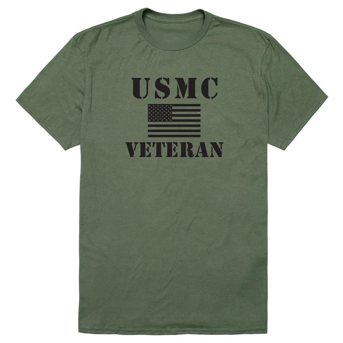 AM5-MC6-OLV-02 Basic Military US Marines 6 Short Sleeve T-Shirt, Olive - Medium