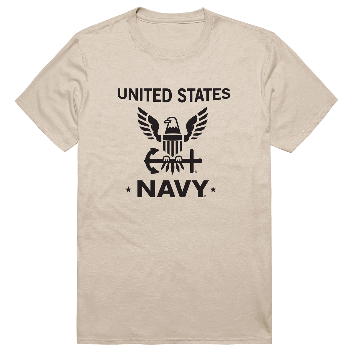 AM5-NA4-SND-02 Basic Military US Navy 4 Short Sleeve T-Shirt, Sand - Medium