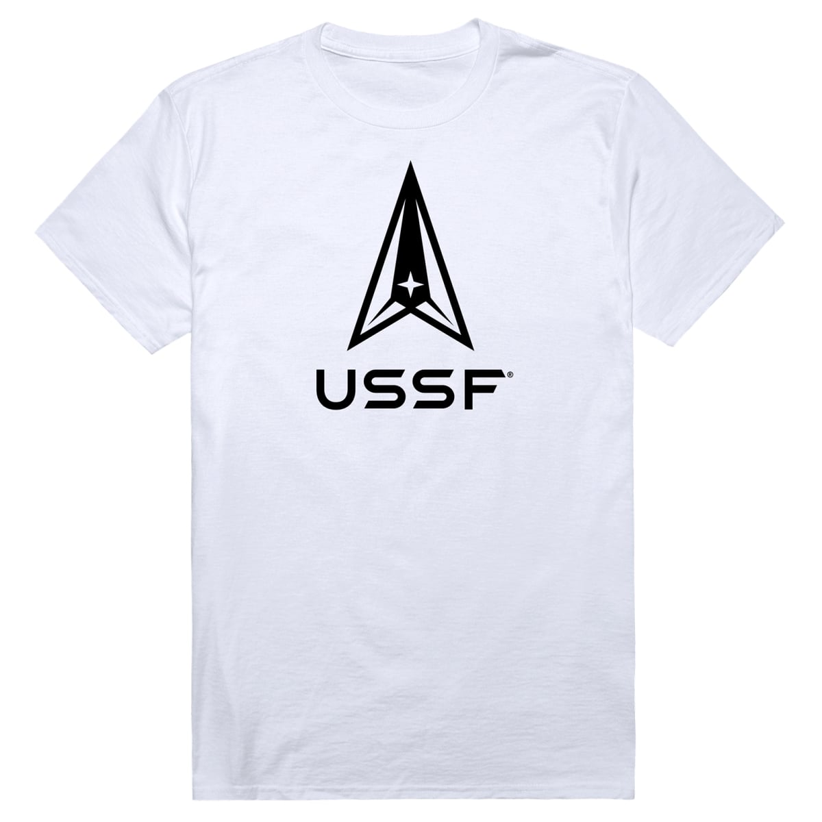 AM5-SF1-WHT-01 Basic Military US Space Force 1 Short Sleeve T-Shirt, White - Small