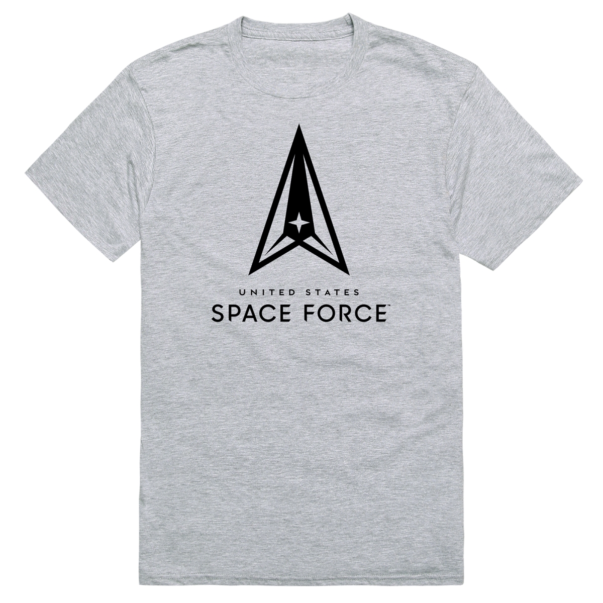 AM5-SF3-HGY-04 Basic Military US Space Force 3 Short Sleeve T-Shirt, Heather Gray - Extra Large