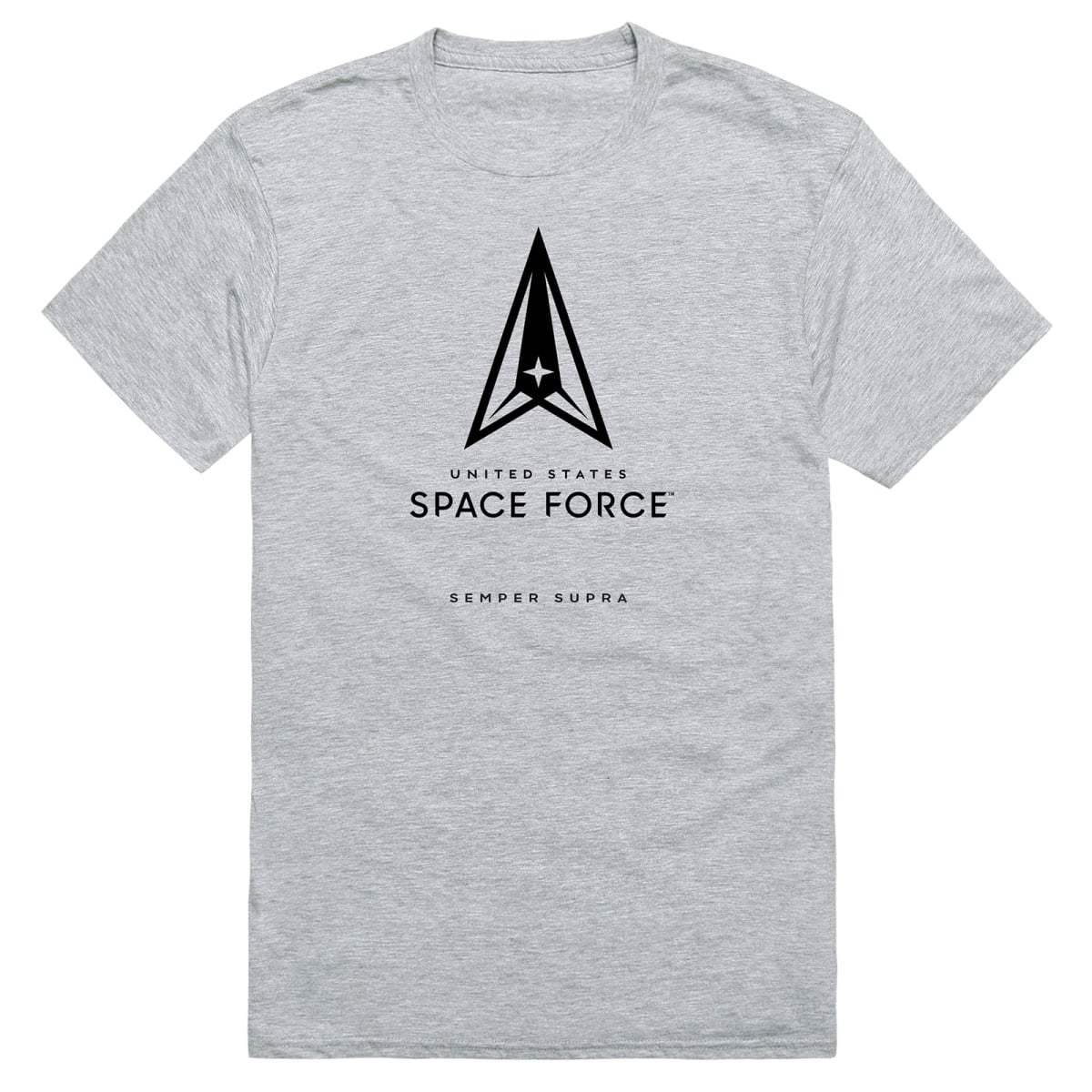 AM5-SF7-HGY-02 Basic Military Space Force 7 Short Sleeve T-Shirt, Heather Gray - Medium