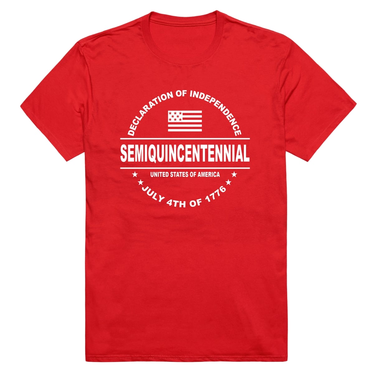 AN3-249-RED-02 America Anniversary Declaration Short Sleeve T-Shirt, Red - Medium
