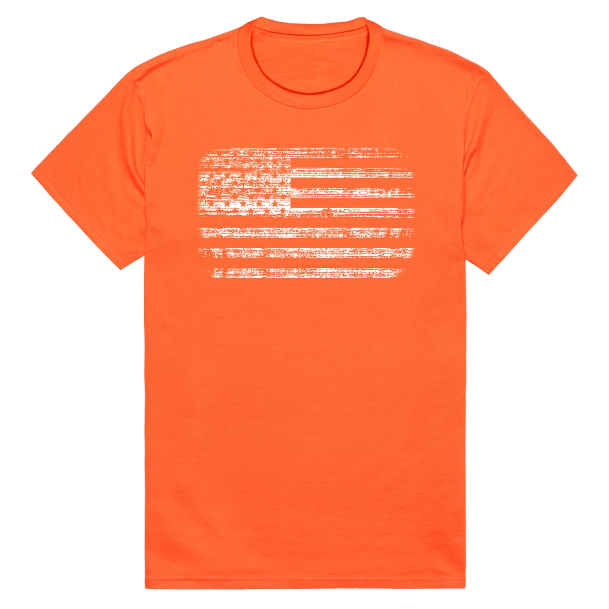RS6-USA-ORN-04 Distressed American Flag Short Sleeve T-Shirt, Orange - Extra Large