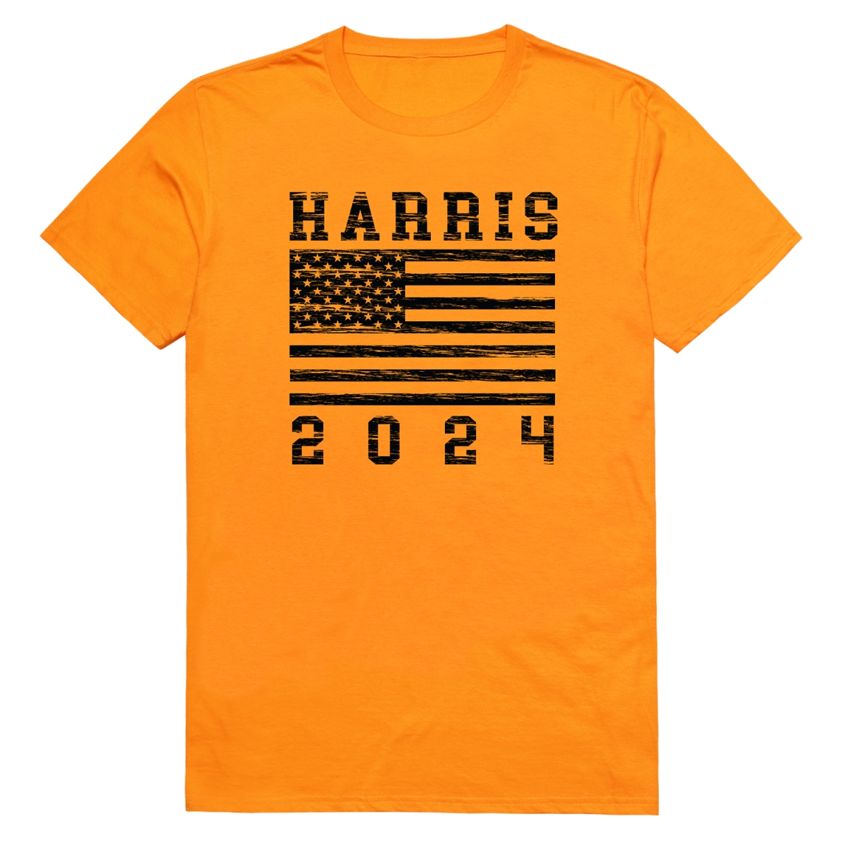 RS9-HAR-GLD-02 Distressed Campaign Harris Short Sleeve T-Shirt, Gold - Medium