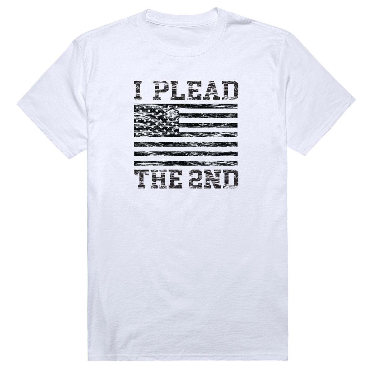 RT2-A01-WHT-02 Essential Graphic I Plead 2nd Short Sleeve T-Shirt, White - Medium