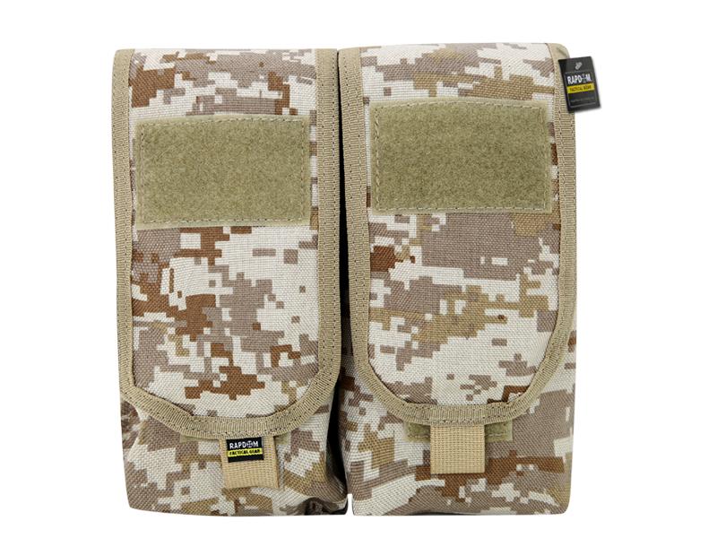 T412-DDG Double AR Tactical Mag Pouch with Cover, Desert Digital