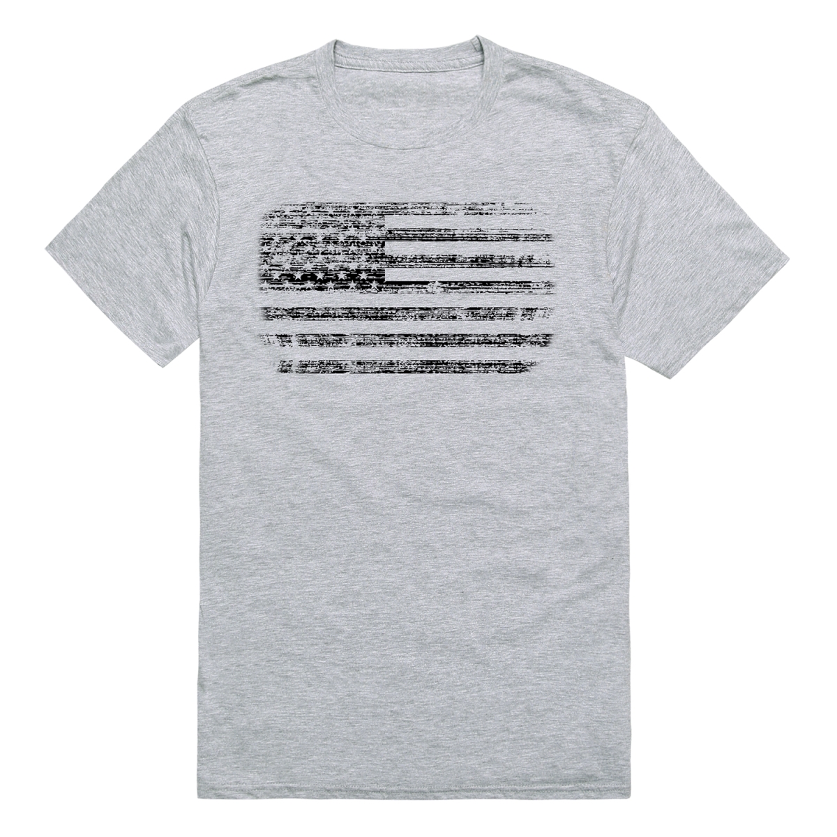 RS8-USA-HGY-04 American Flag Distressed Short Sleeve T-Shirt, Heather Gray - Extra Large