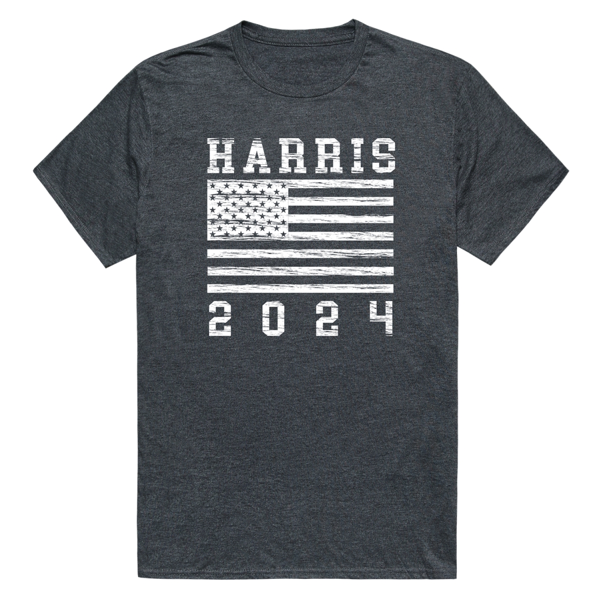 RS9-HAR-HCH-02 Distressed Campaign Harris Short Sleeve T-Shirt, Heather Charcoal - Medium