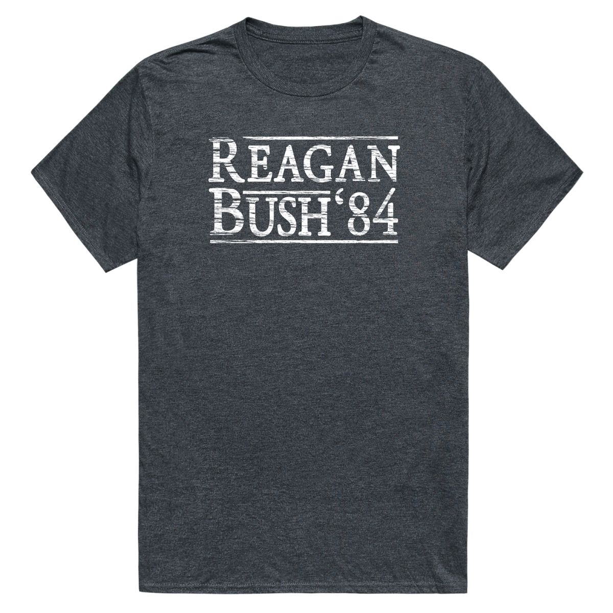 RS9-RE1-HCH-04 Distressed Campaign Reagan 1 Short Sleeve T-Shirt, Heather Charcoal - Extra Large