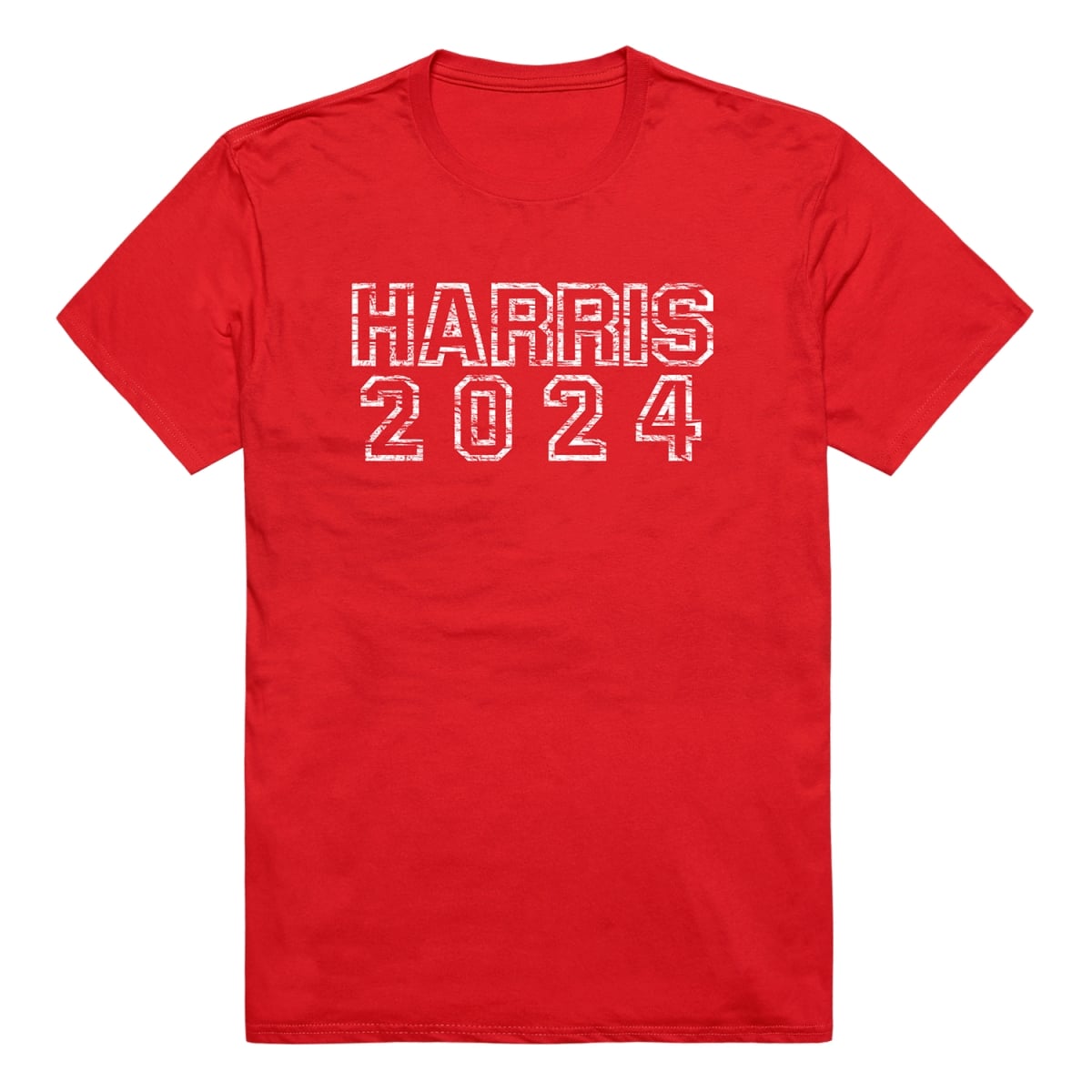 RS9-HAR-RE2-04 Distressed Campaign Harris Short Sleeve T-Shirt, Red - Extra Large