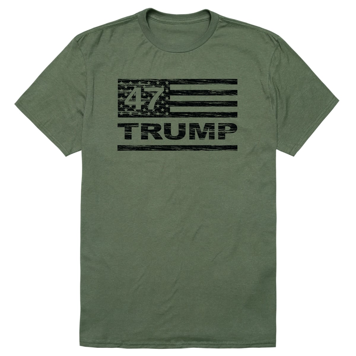 RS9-TR5-OLV-02 Distressed Campaign Trump 5 Short Sleeve T-Shirt, Olive - Medium