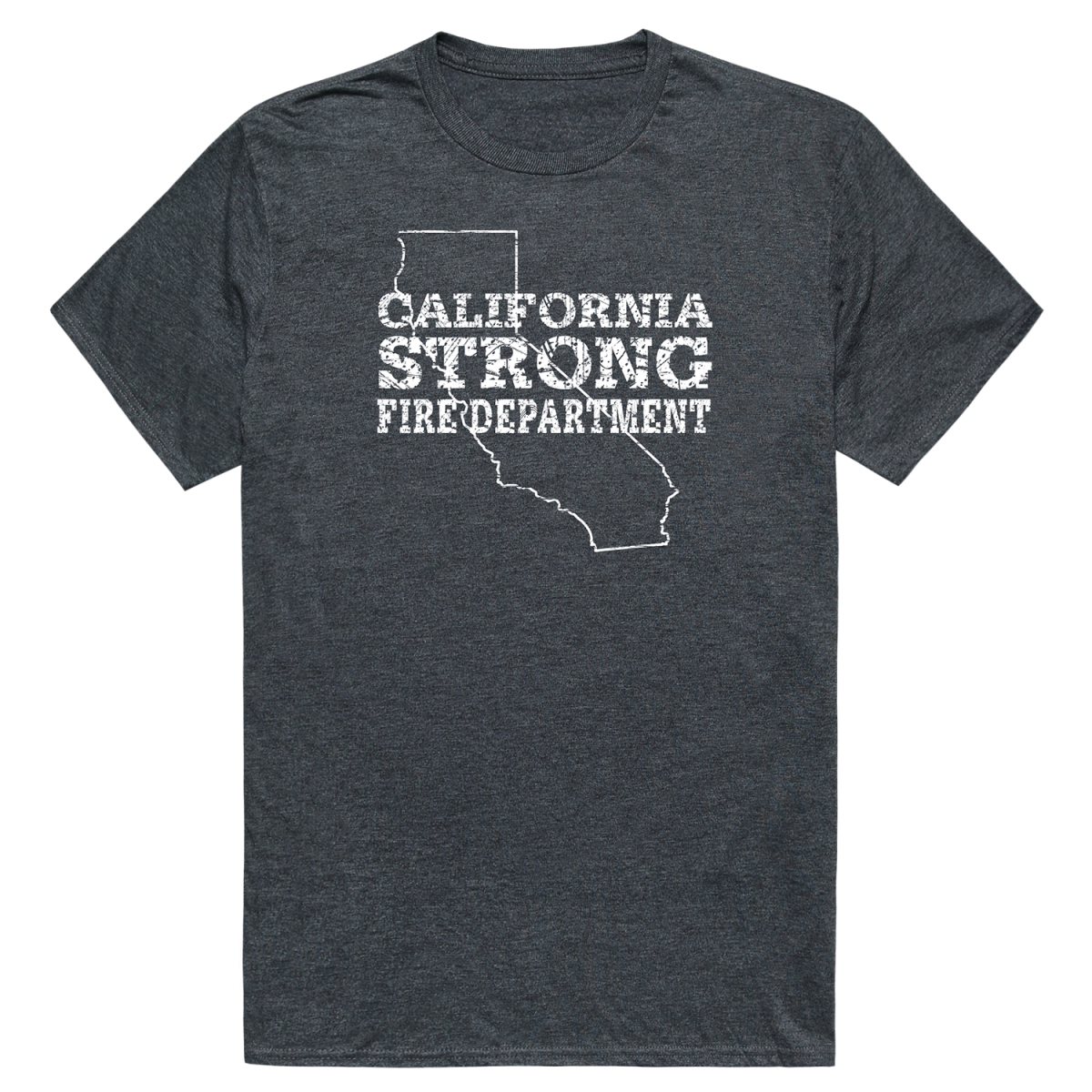 RT1-ST4-HCH-02 Distressed Strong 4 Short Sleeve T-Shirt, Heather Charcoal - Medium