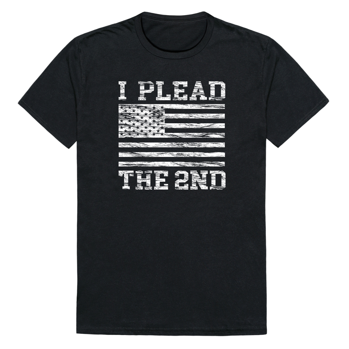 RS8-IP2-BLK-02 Distressed I Plead the 2nd Short Sleeve T-Shirt, Black - Medium