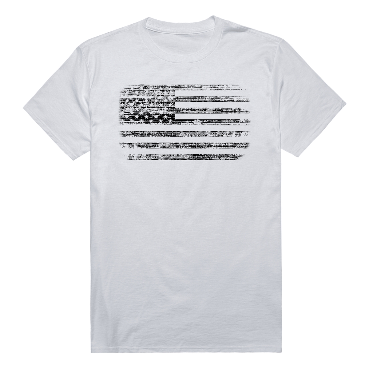 RS8-USA-WHT-01 American Flag Distressed Short Sleeve T-Shirt, White - Small