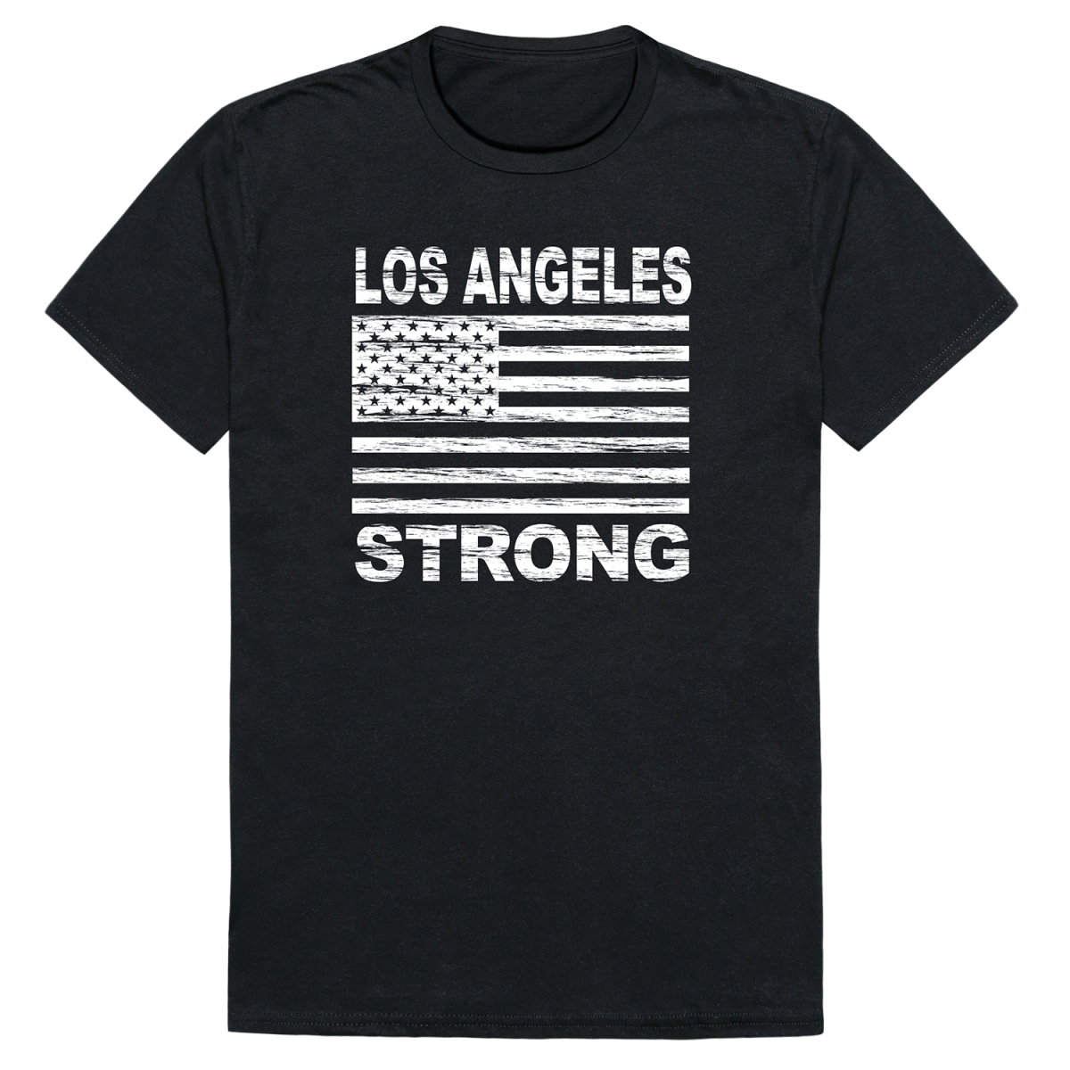 RT1-ST7-BLK-02 Distressed Strong 7 Short Sleeve T-Shirt, Black - Medium