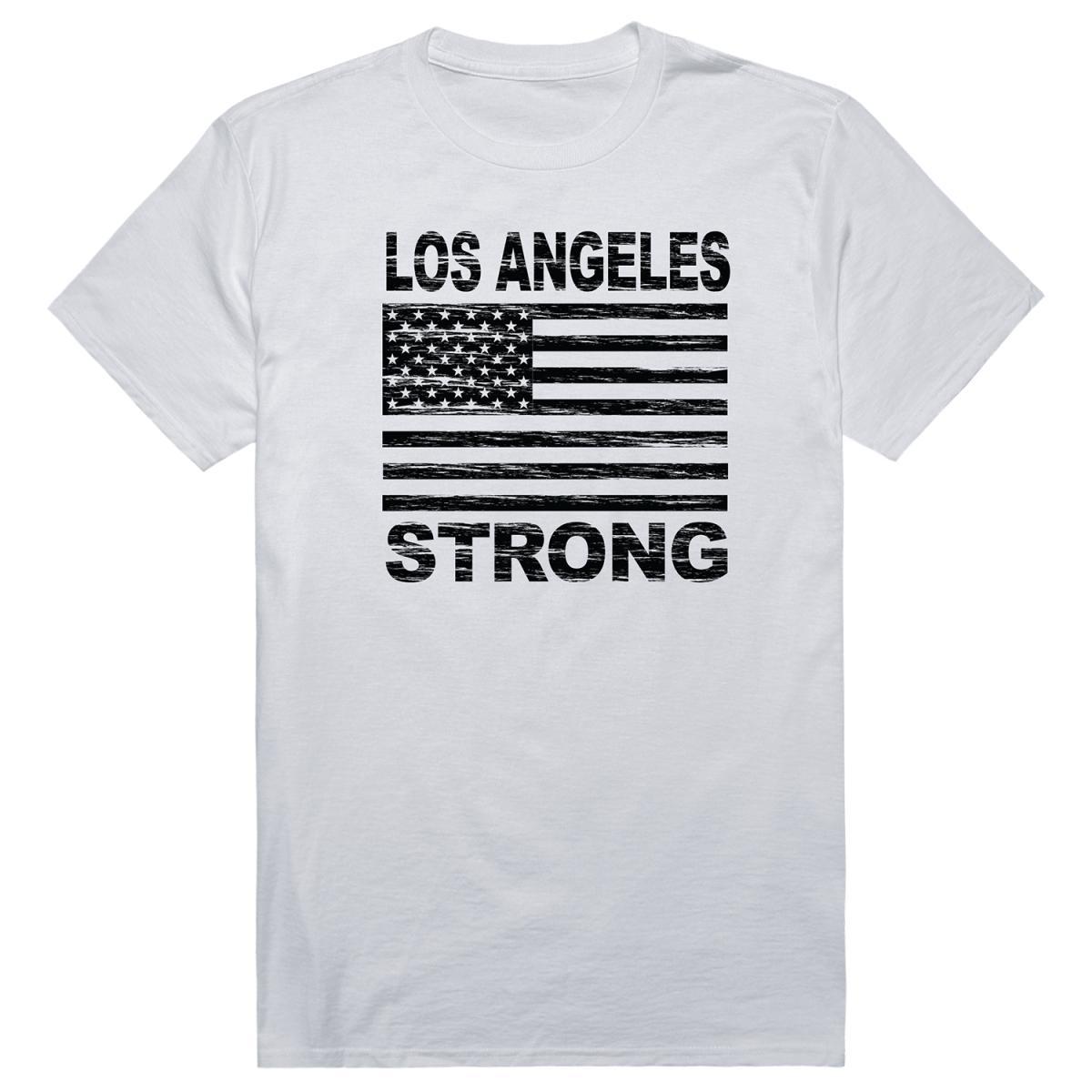 RT1-ST7-WHT-03 Distressed Strong 7 Short Sleeve T-Shirt, White - Large