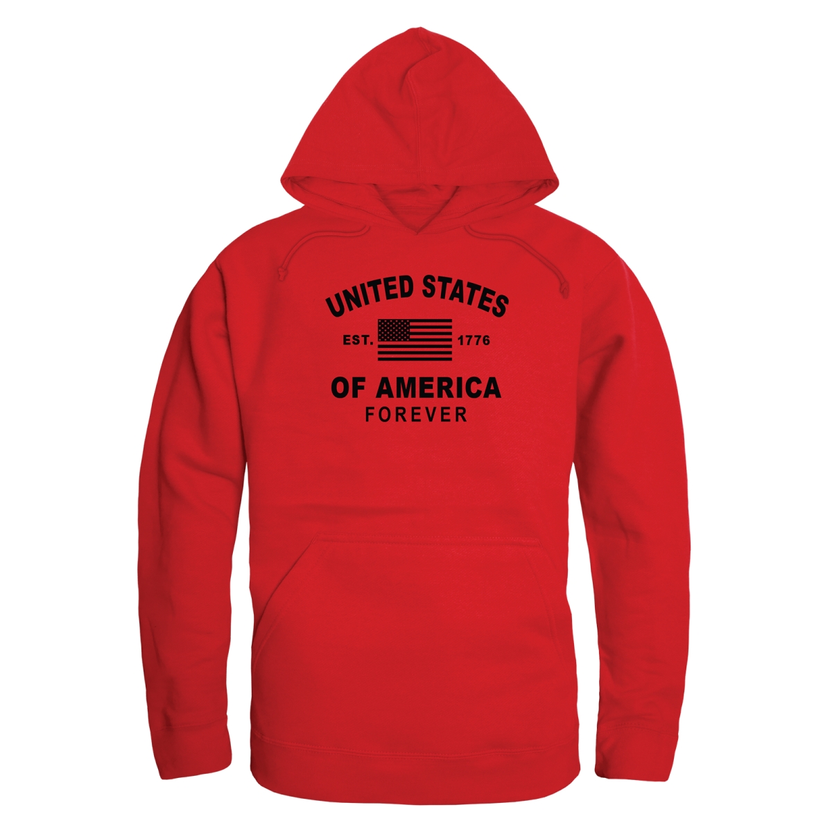 AN4-258-RD2-02 America Forever Anniversary Long Sleeve Hoodie, Red - Medium