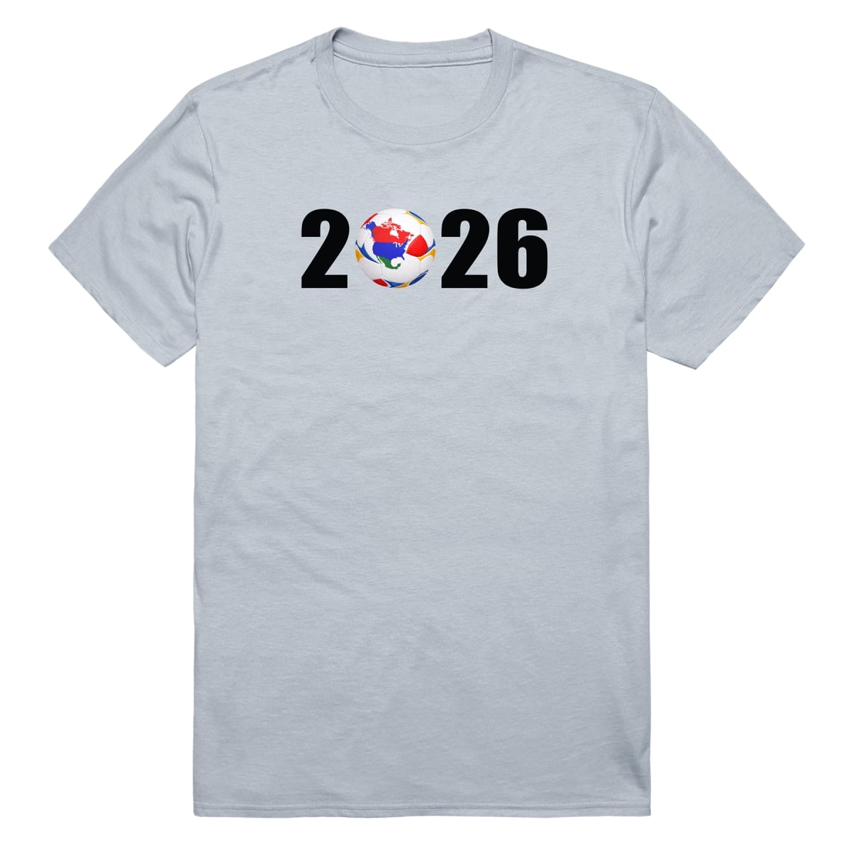 MD1-SB2-SIL-02 Soccer Ball 2026 Short Sleeve T-Shirt, Silver - Medium