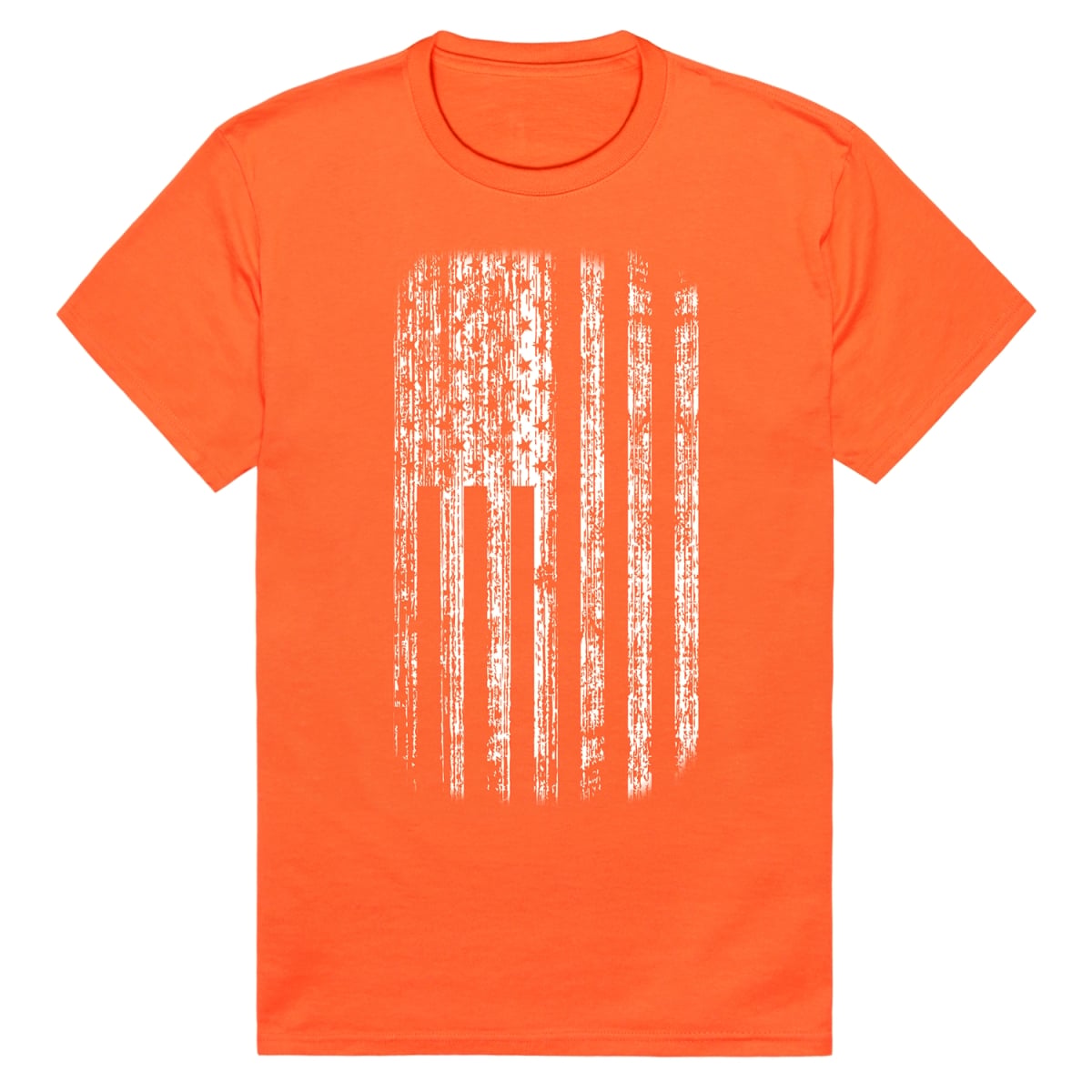 RS6-USA-OR2-01 Distressed American Flag Short Sleeve T-Shirt, Orange - Small
