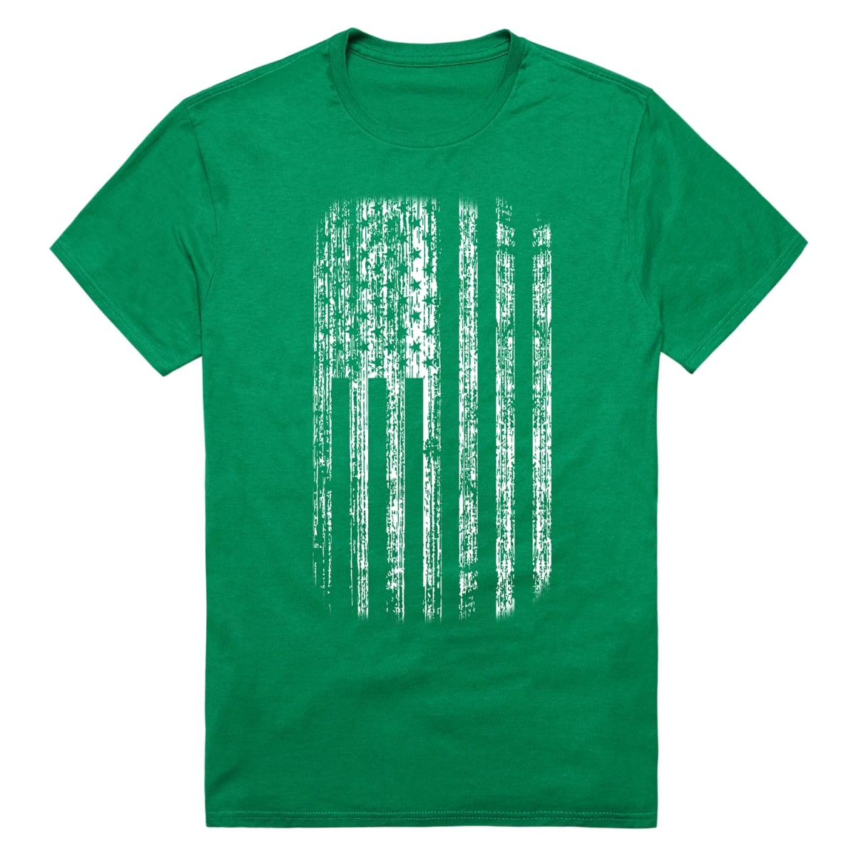 RS8-USA-KL2-04 American Flag Distressed Short Sleeve T-Shirt, Kelly - Extra Large