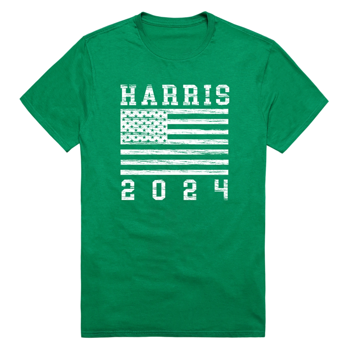 RS9-HAR-KEL-04 Distressed Campaign Harris Short Sleeve T-Shirt, Kelly - Extra Large