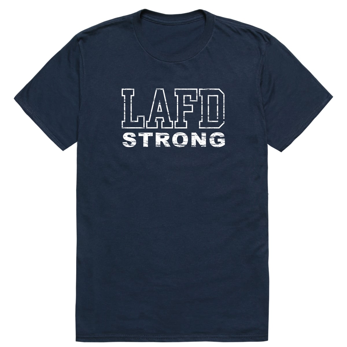 RT1-ST6-NVY-01 Distressed Strong 6 Short Sleeve T-Shirt, Navy - Small