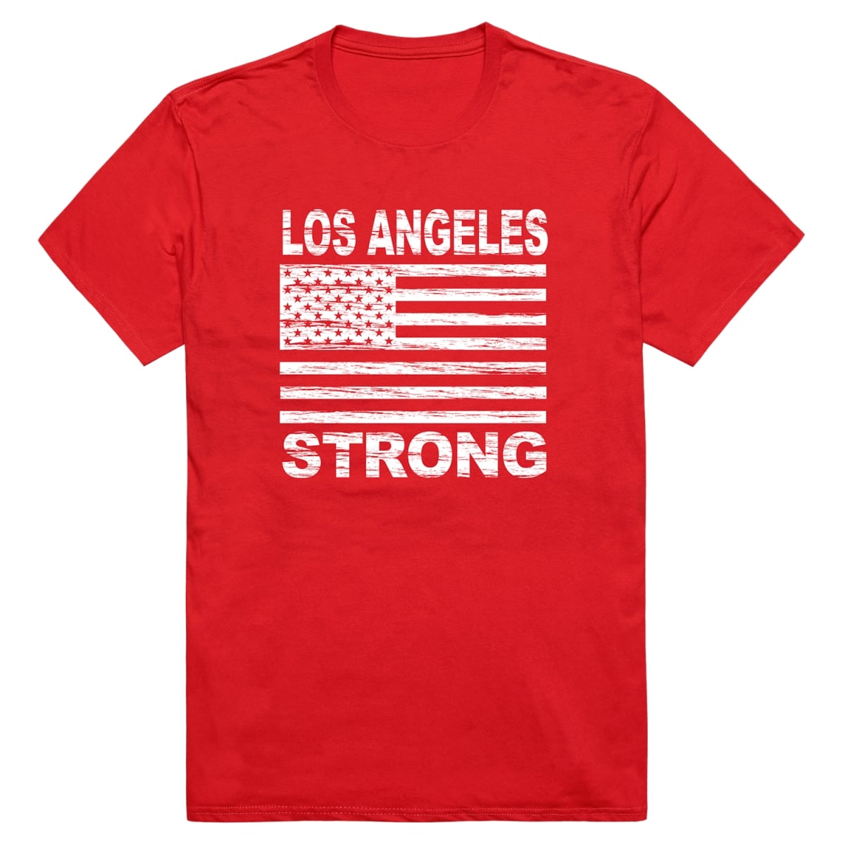 RT1-ST7-RED-02 Distressed Strong 7 Short Sleeve T-Shirt, Red - Medium