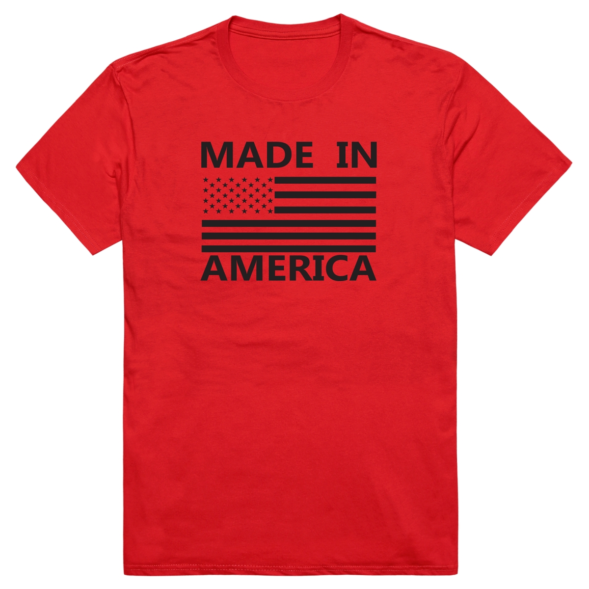 AM3-214-RED-02 America Basic Made in America Short Sleeve T-Shirt, Red - Medium