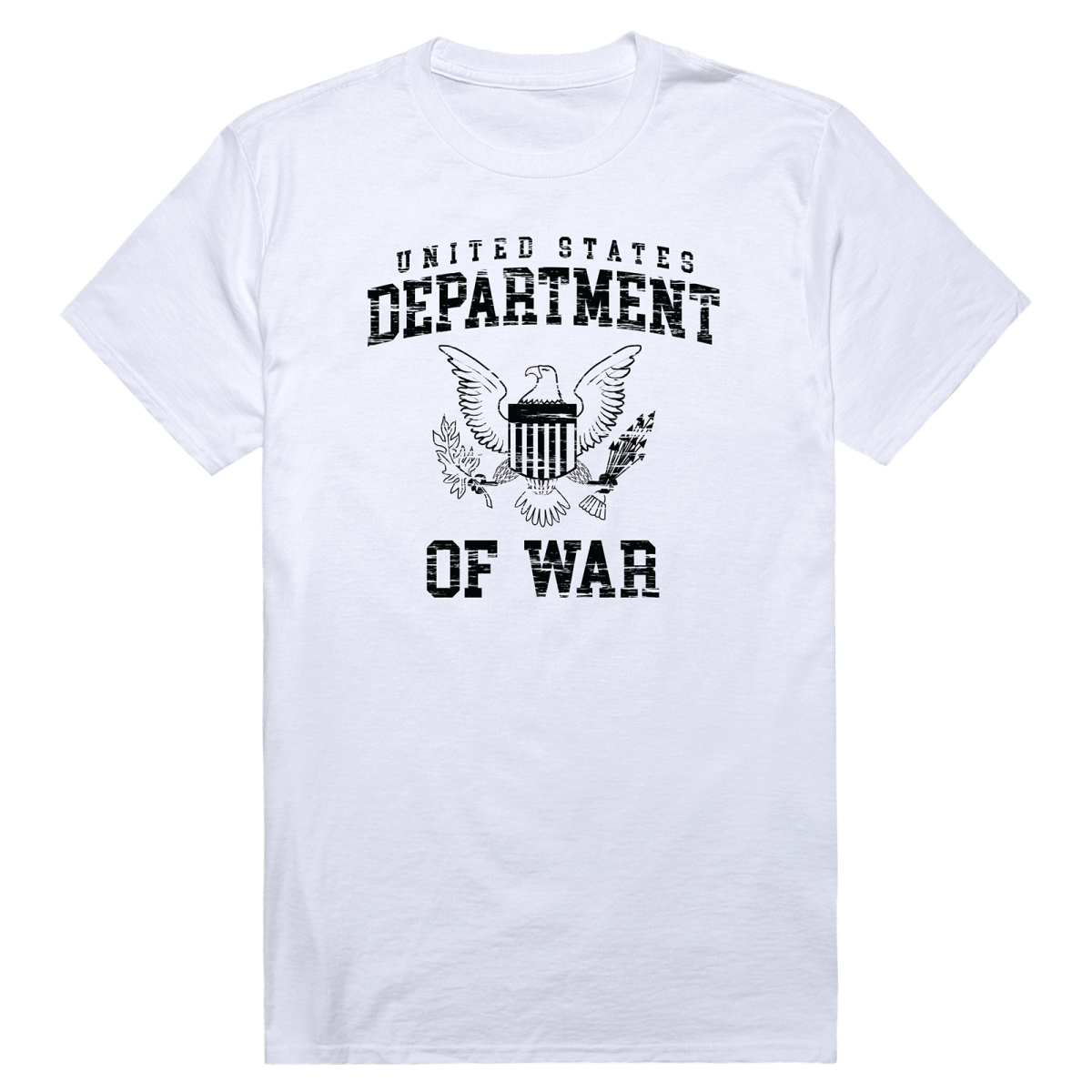AM1-232-WHT-01 America Department of War 2 Short Sleeve T-Shirt, White - Small