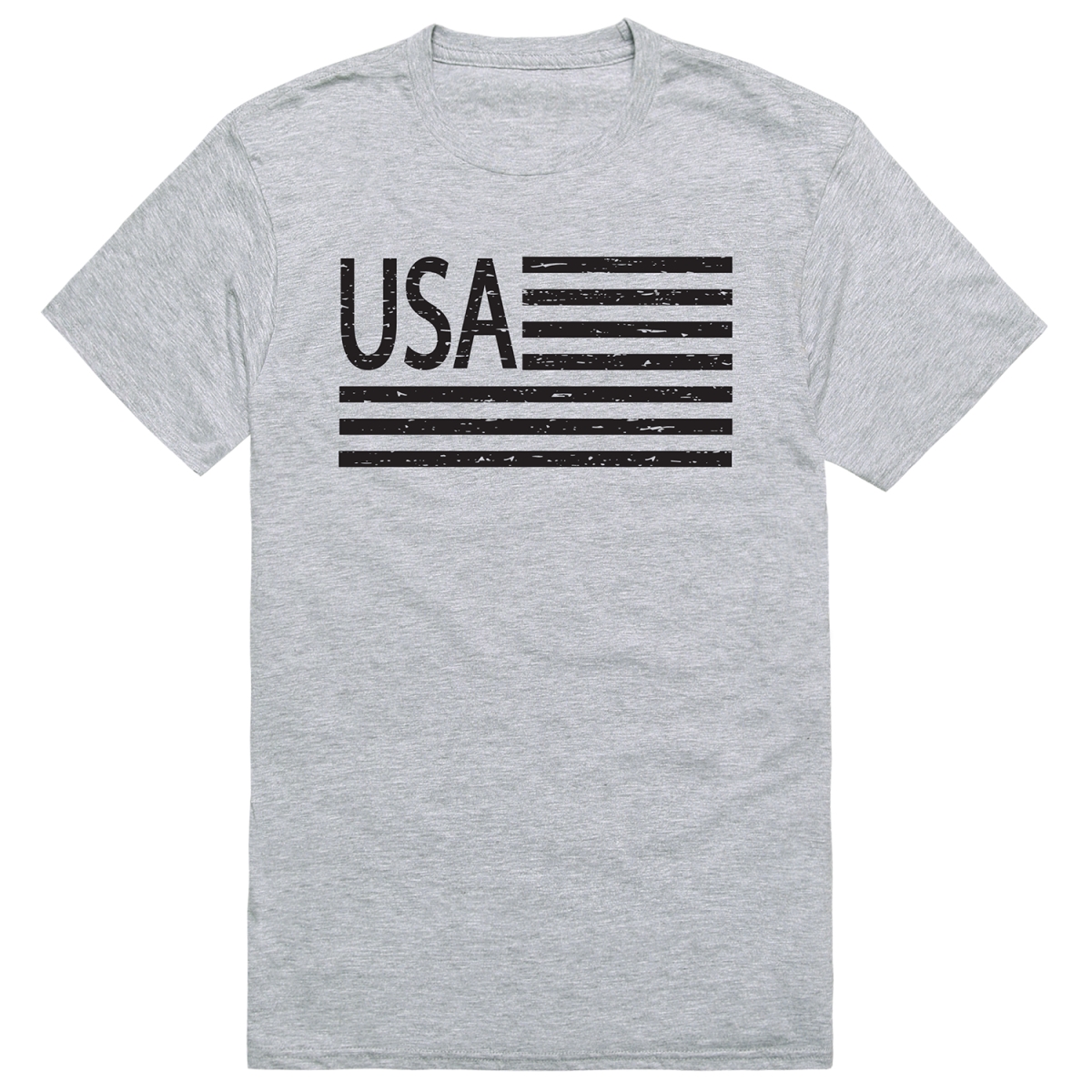 AM1-209-HGY-03 America Flag USA Short Sleeve T-Shirt, Heather Gray - Large