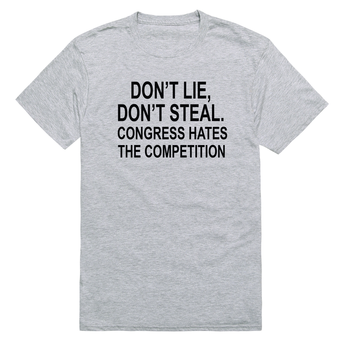 AM3-251-HGY-01 America Basic Do Not Lie Short Sleeve T-Shirt, Heather Gray - Small