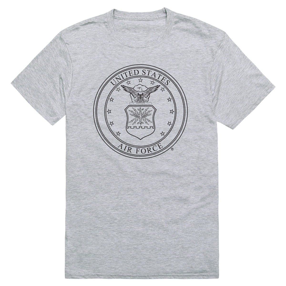 AM5-AF9-HGY-04 Basic Military US Air Force 9 Short Sleeve T-Shirt, Heather Gray - Extra Large
