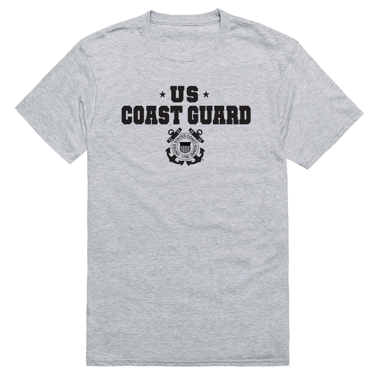 AM5-CG7-HGY-01 Basic Military USCG 7 Short Sleeve T-Shirt, Heather Gray - Small