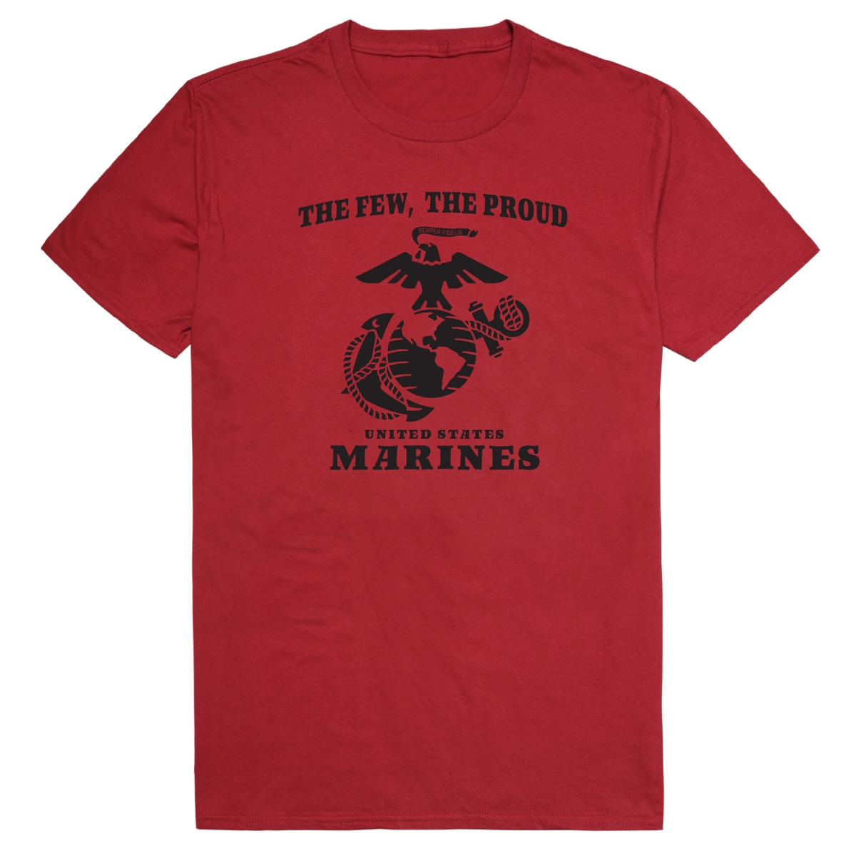 AM5-MC5-CAR-03 Basic Military US Marines 5 Short Sleeve T-Shirt, Cardinal - Large
