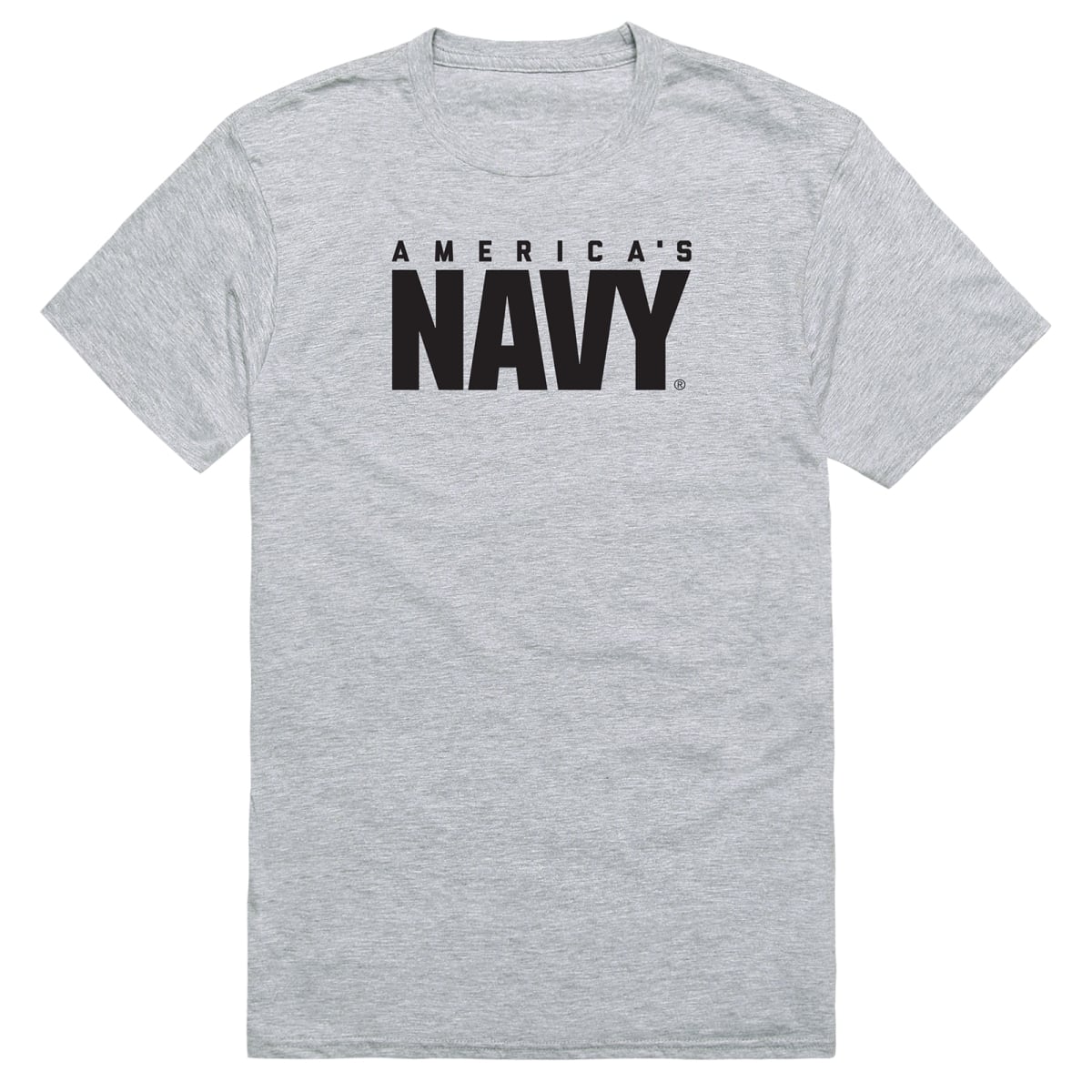 AM5-NA1-HGY-02 Basic Military US Navy 1 Short Sleeve T-Shirt, Heather Gray - Medium