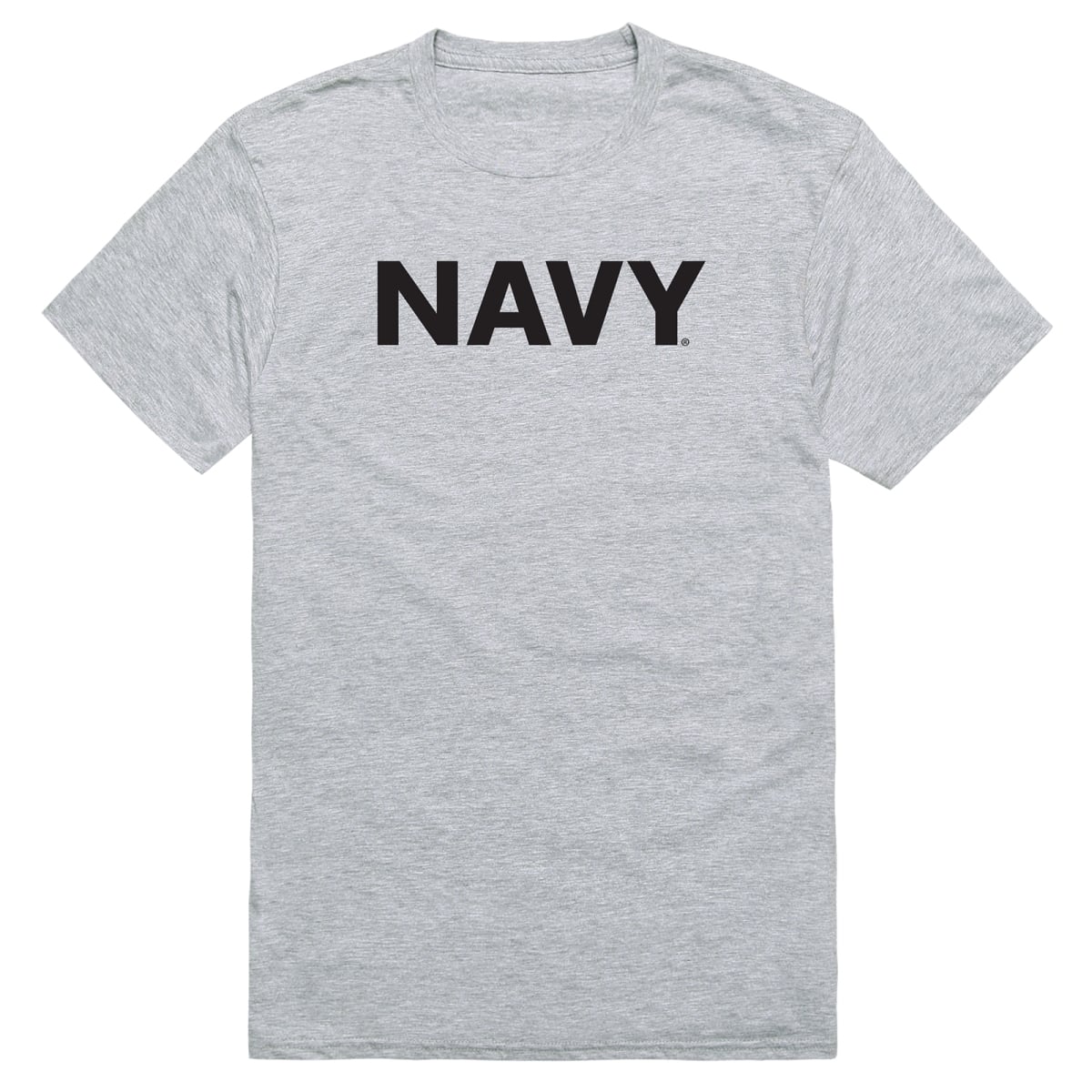 AM5-NA3-HGY-01 Basic Military US Navy 3 Short Sleeve T-Shirt, Heather Gray - Small
