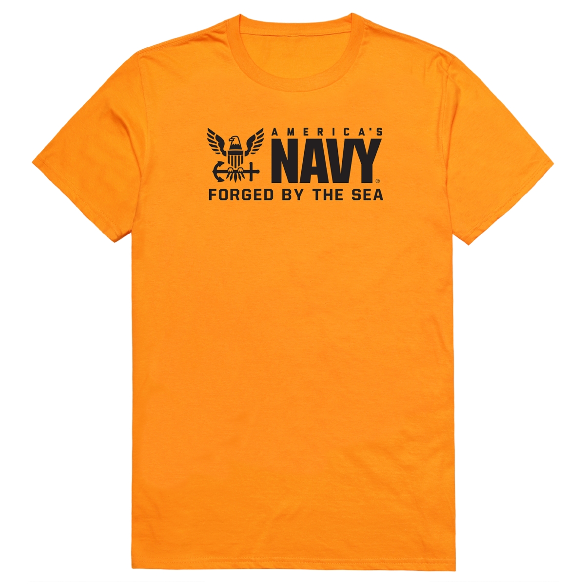 AM5-NA7-GLD-02 Basic Military US Navy 7 Short Sleeve T-Shirt, Gold - Medium