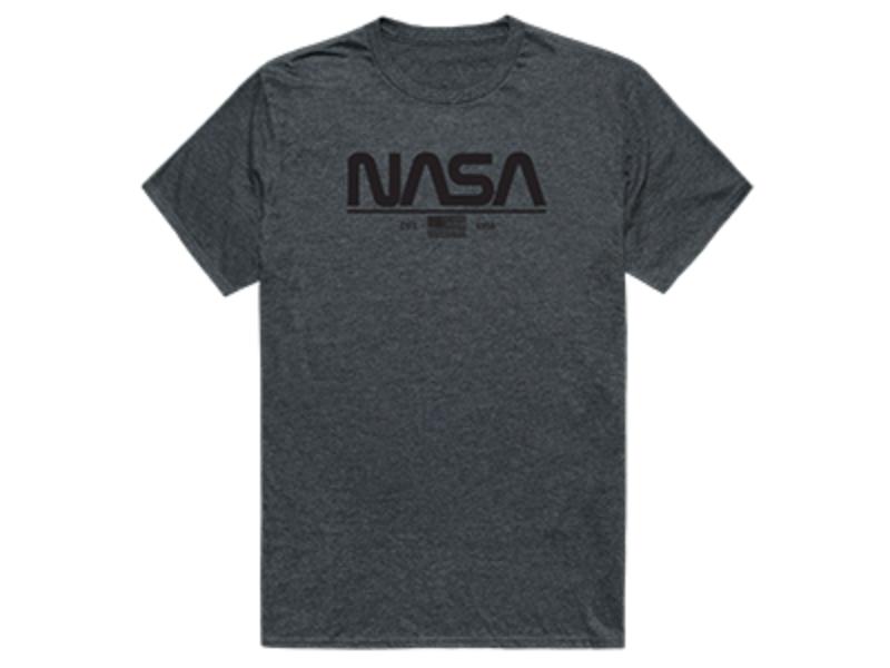 AM5-NS5-HCH-03 Basic Military NASA 5 Short Sleeve T-Shirt, Heather Charcoal - Large