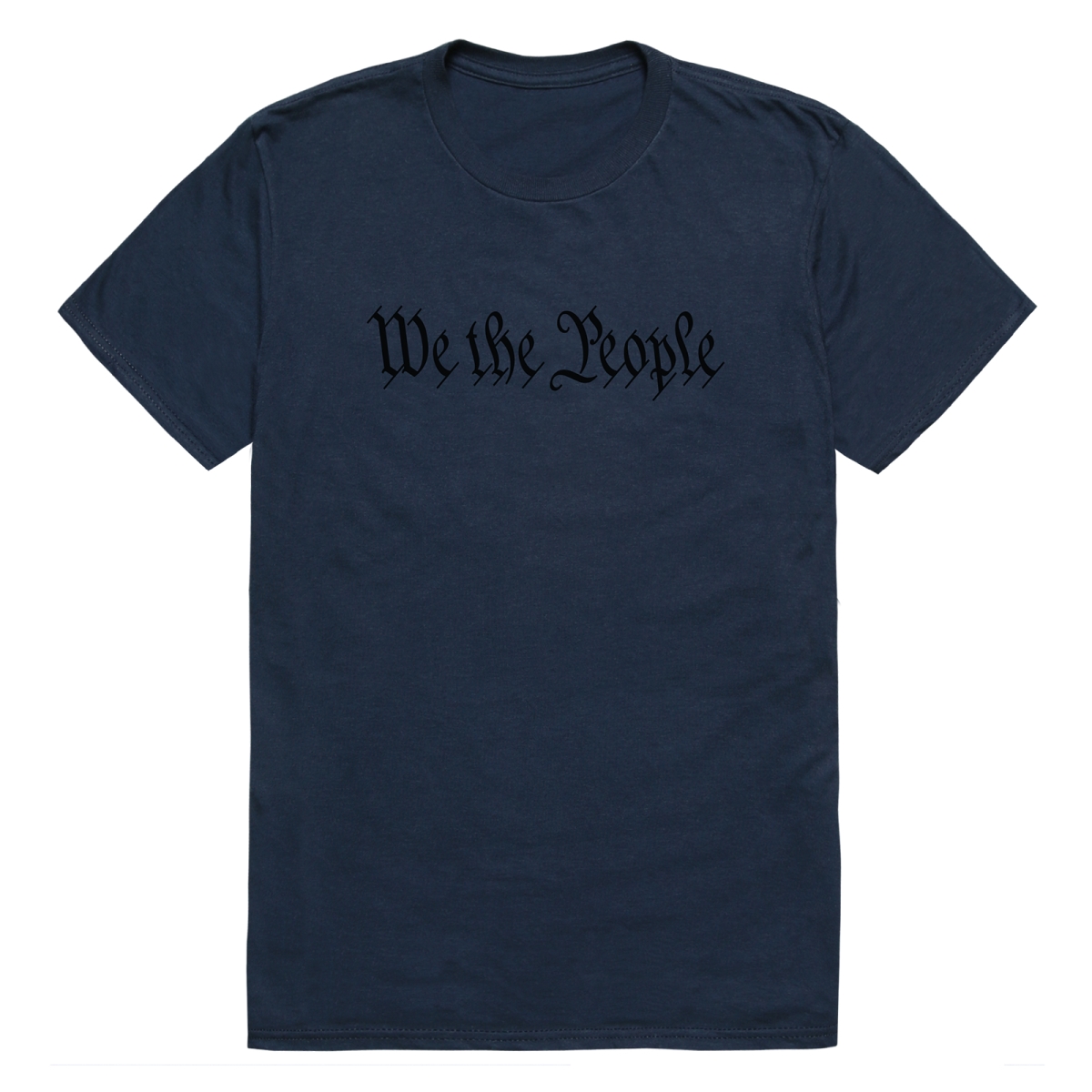 AM3-236-NVY-01 America Basic We the People Short Sleeve T-Shirt, Navy - Small