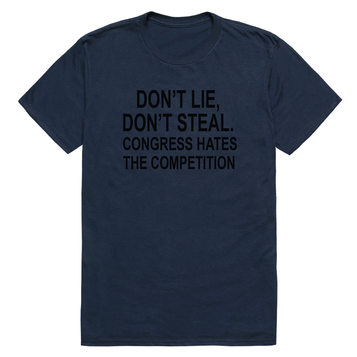 AM3-251-NVY-03 America Basic Do Not Lie Short Sleeve T-Shirt, Navy - Large