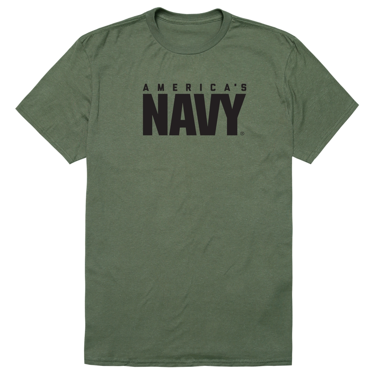 AM5-NA1-OLV-02 Basic Military US Navy 1 Short Sleeve T-Shirt, Olive - Medium