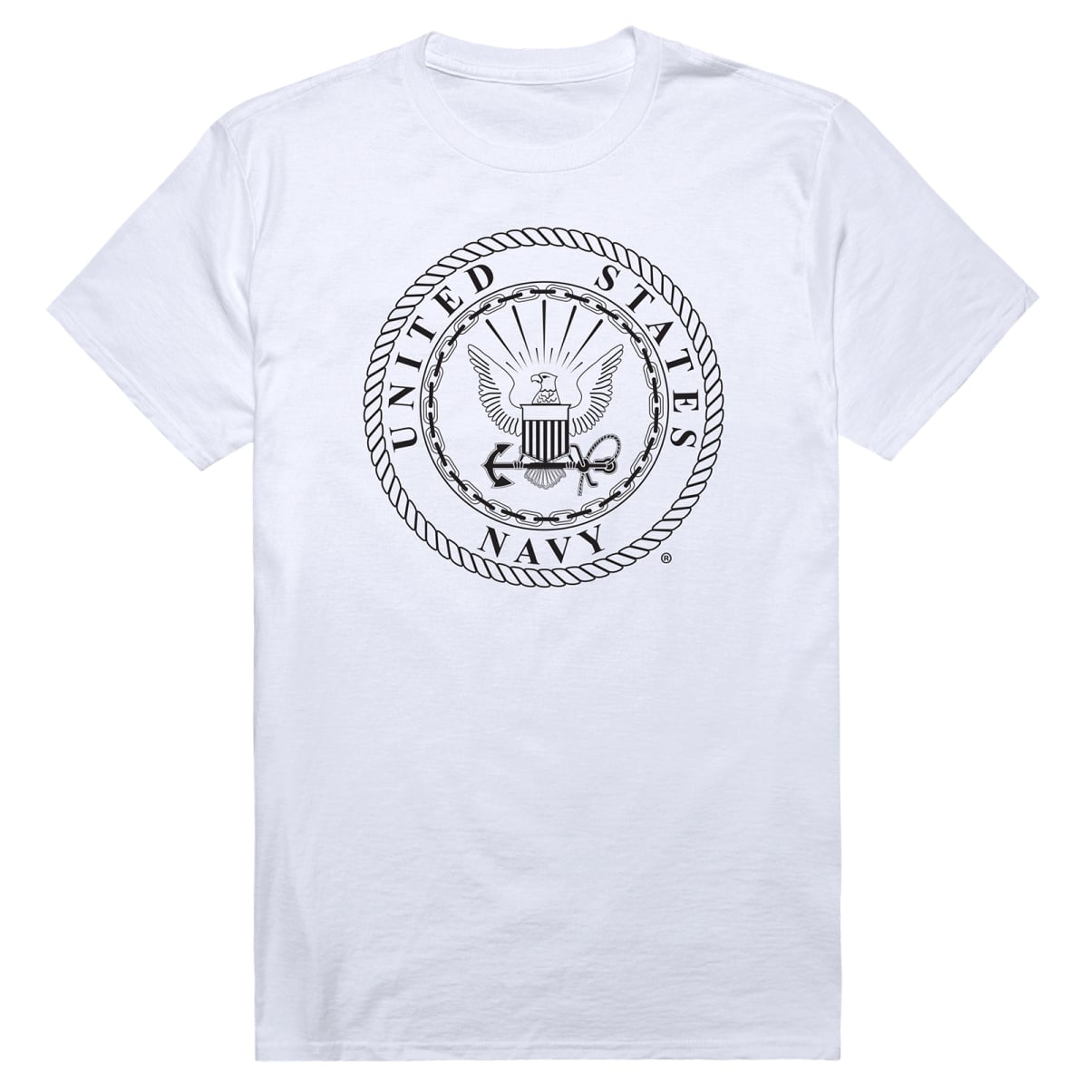 AM5-NA8-WHT-04 Basic Military US Navy 8 Short Sleeve T-Shirt, White - Extra Large