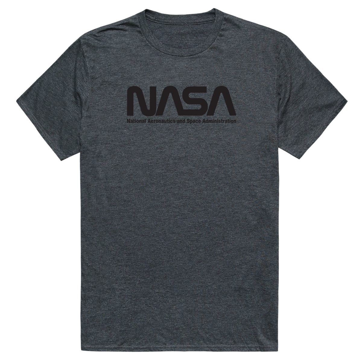 AM5-NS2-HCH-04 Basic Military NASA 2 Short Sleeve T-Shirt, Heather Charcoal - Extra Large