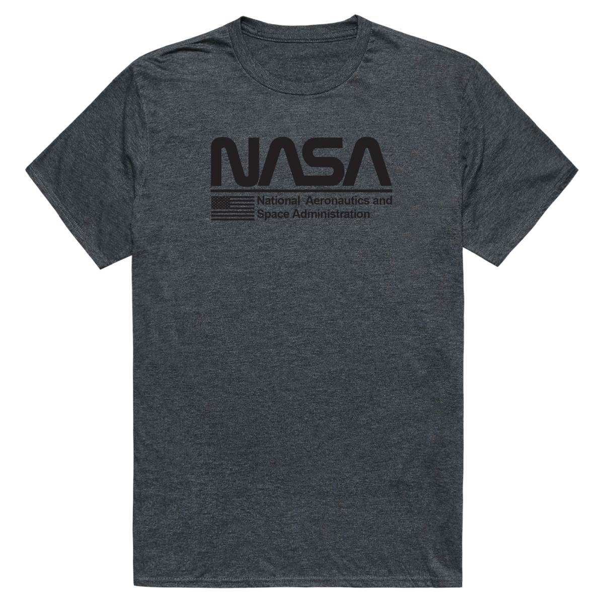 AM5-NS3-HCH-01 Basic Military NASA 3 Short Sleeve T-Shirt, Heather Charcoal - Small
